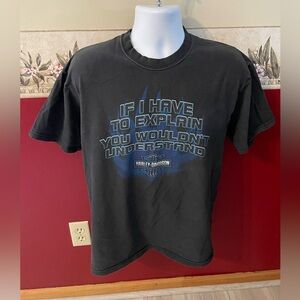 Harley-Davidson Black Short Sleeve Tee with Blue Graphic